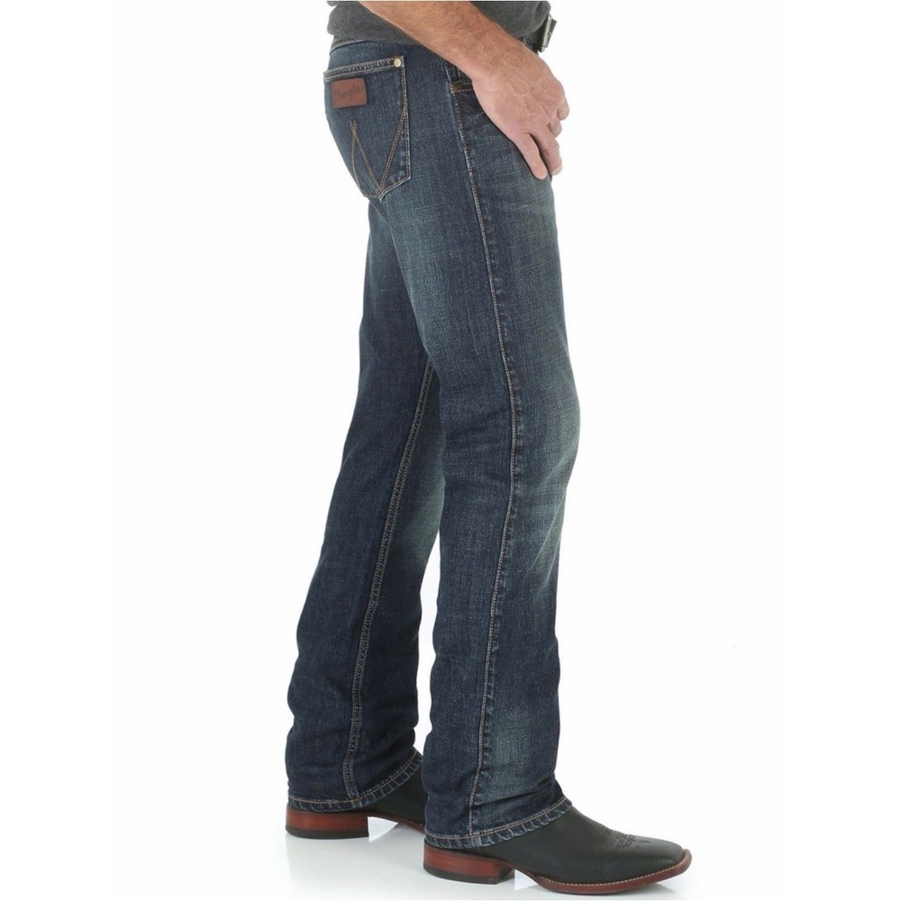 Wrangler Men's Retro Stretch Low Rise Slim Fit Straight Leg 34x34 Bozeman‎ wash